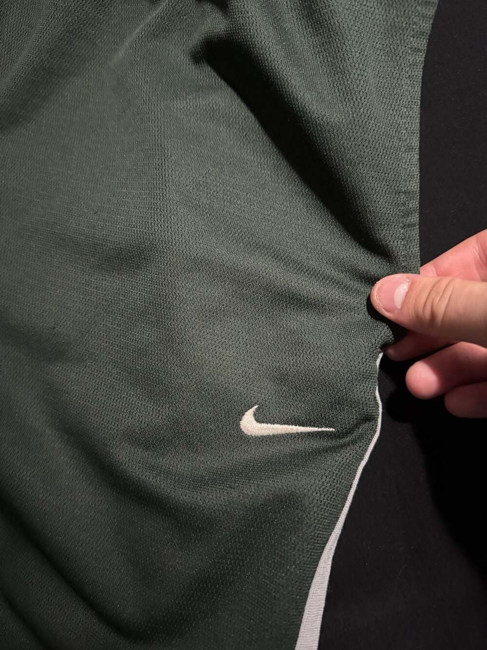 Vintage Nike Green Mesh Athletic Track Pants With White Side Stripes Size XL